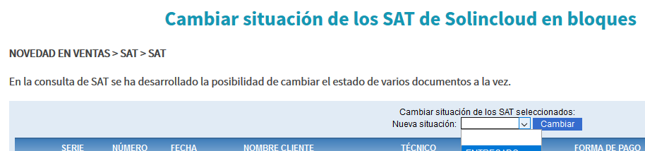 Listado de novedades Solincloud y Vestanube 3