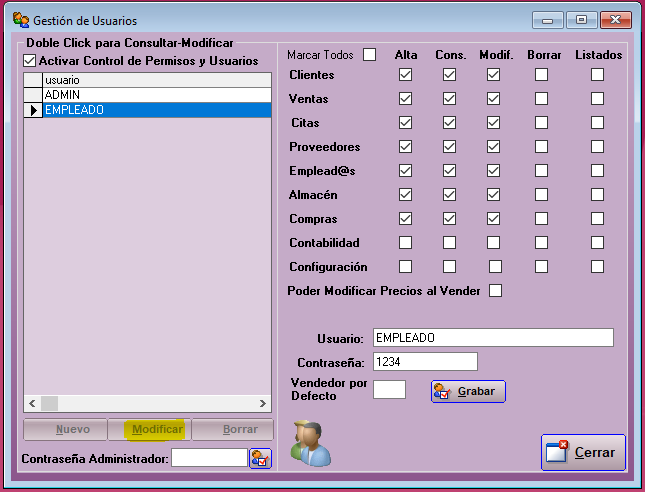 Modificar Usuario