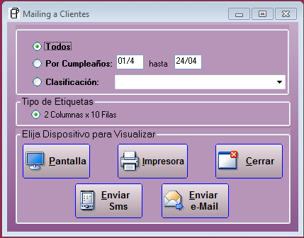 Mailing Clientes