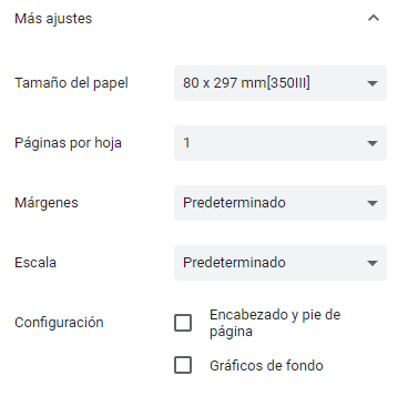 Opcin ms ajustes al imprimir desde google chrome