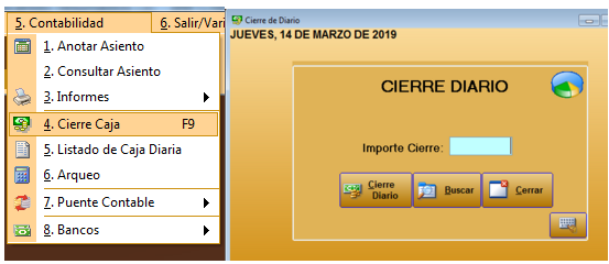 Cierre de caja