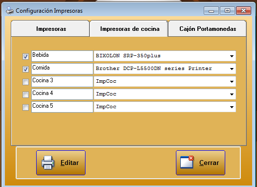 Configuración Impresoras