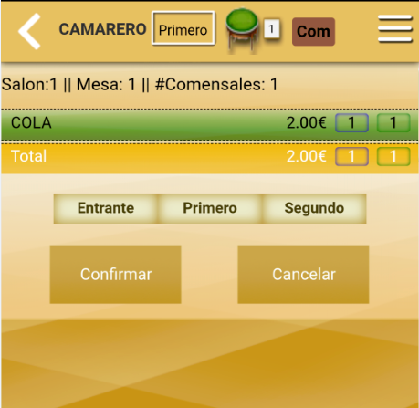 Confirmar mesa