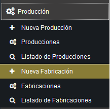 Menú de fabricación en Solincloud