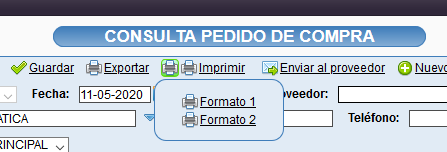 Formato 2 en impresión de documentos de proveedor