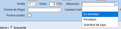 Asignación de situación a un cliente en Solincloud / Vestanube