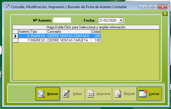 Consultar asiento