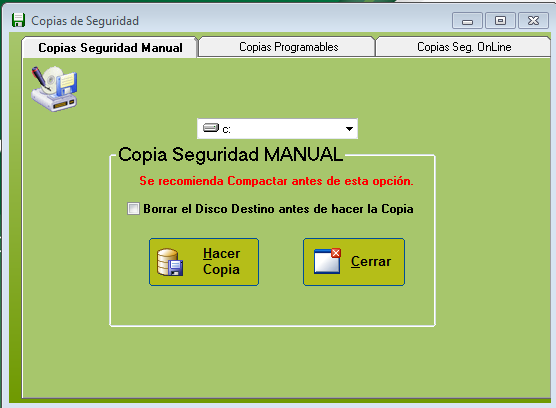 Copia Seguridad manual