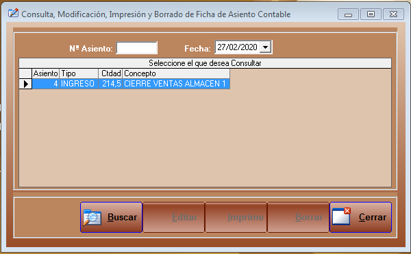 Consultar Asientos